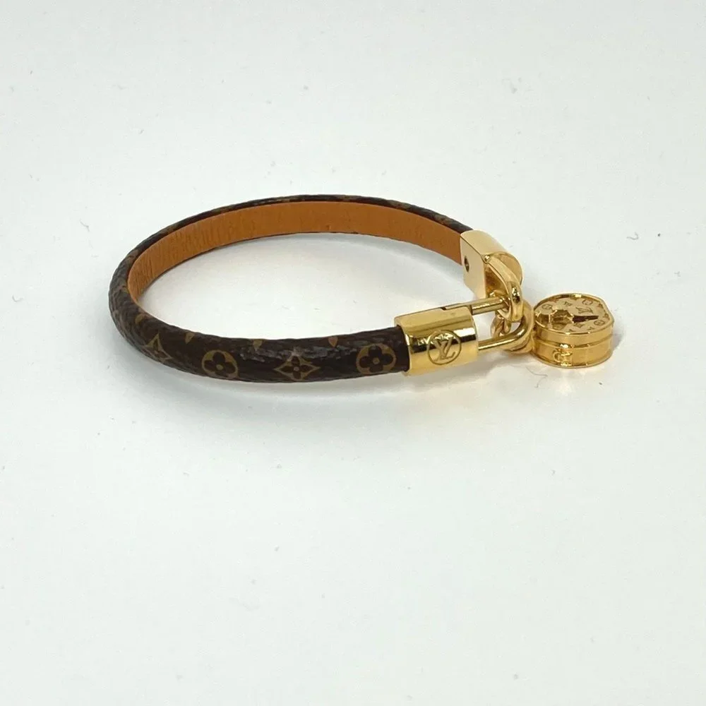 LOUIS VUITTON Brown Monogram Canvas Charm Bracelet